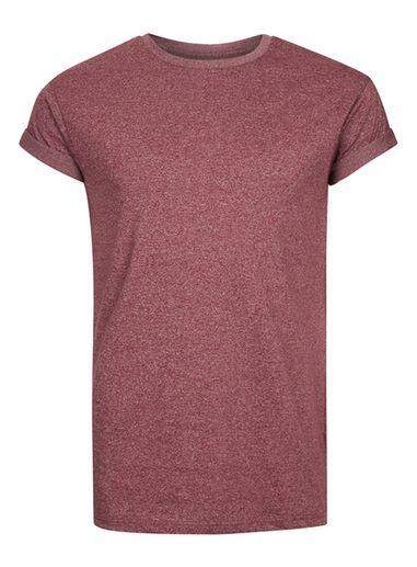 Topman Mens Burgandy Burgundy Textured Muscle T-shirt