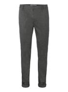 Topman Mens Grey Salt And Pepper Textured Stretch Skinny Chinos