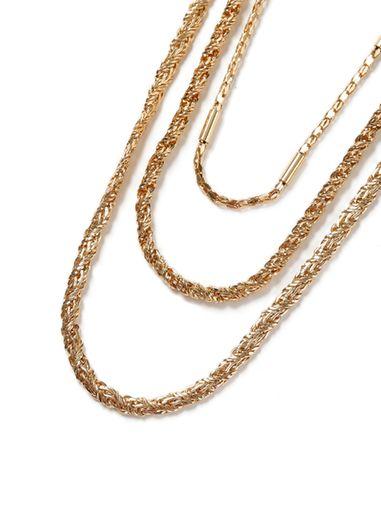 Topman Mens Gold Multi Chain Necklace*
