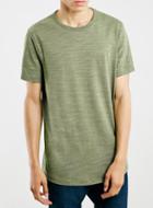 Topman Mens Green Textured T-shirt