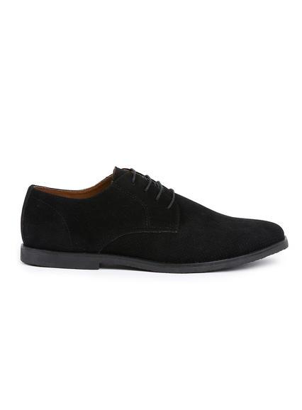 Topman Mens Black Perforated Desert Shoes