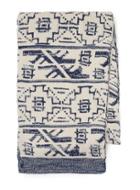 Topman Mens Multi Navy And Cream Patterned Scarf