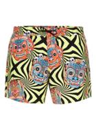 Topman Mens Multi Topman Presents: Felicity Marshall Dragon Face Swim Shorts