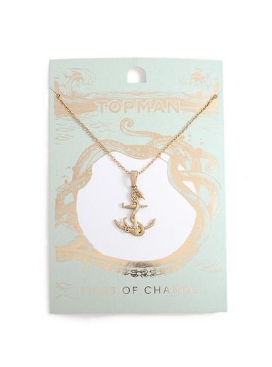 Topman Mens Gold Anchor Necklace*