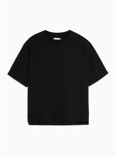 Topman Mens Considered Black Boxy Pocket Organic Cotton T-shirt