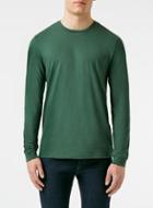 Topman Mens Green Long Sleeve Slim Fit T-shirt