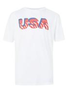 Topman Mens White Usa Print T-shirt