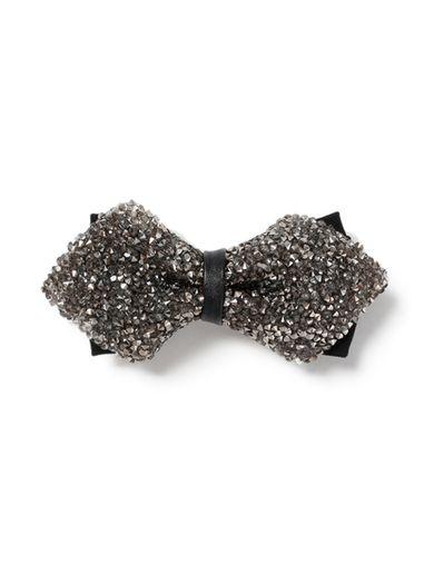 Topman Mens Black Crystal Bow Tie*