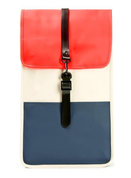 Topman Mens Red Rains Orange And Black Backpack
