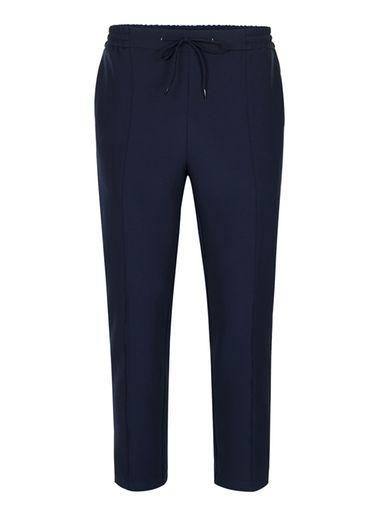 Topman Mens Blue Side Stripe Cropped Formal Joggers