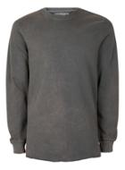 Topman Mens Grey Washed Black Nibble Neck Sweatshirt