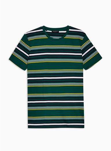 Selected Homme Mens Selected Homme Green Mullan Stripe T-shirt