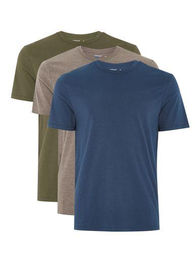 Topman Mens Khaki Assorted Color T-shirt Multipack*