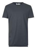 Topman Mens Grey Charcoal Distressed Longline T-shirt