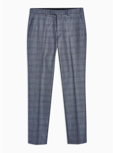 Topman Mens Blue Slim Trousers