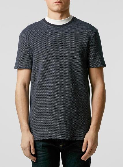 Topman Mens Blue Ltd Navy Heavyweight T-shirt