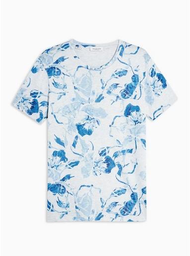 Selected Homme Mens Blue Selected Homme 'matthew' Floral Print T-shirt