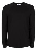 Topman Mens Black Waffle Textured Raglan T-shirt