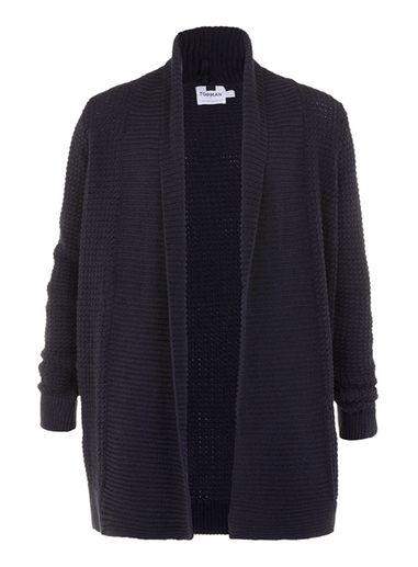 Topman Mens Blue Navy Drapey Textured Cardigan