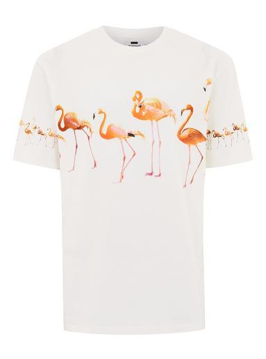 Topman Mens Cream Off White Flamingo Oversized T-shirt