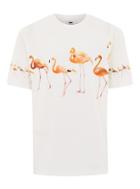 Topman Mens Cream Off White Flamingo Oversized T-shirt