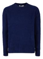 Topman Mens Blue Navy Ribbed Textured Sweater