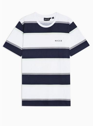 Nicce Mens Multi Nicce Navy And White Stripe T-shirt