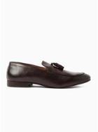 Topman Mens Red Bordo Leather 'bolton' Loafers