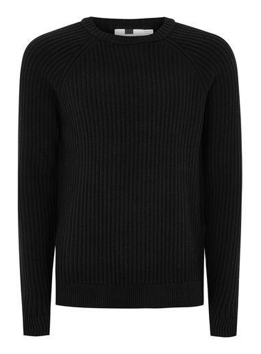 Topman Mens Black Raglan Sweater