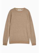 Selected Homme Mens Beige Selected Homme Stone Jeff Organic Cotton Knitted Sweatshirt