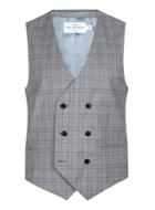 Topman Mens Grey Charlie Casely-hayford X Topman Light Gray Check Skinny Wedding Suit Vest