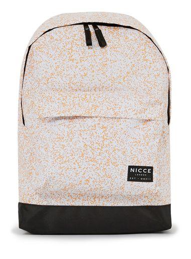 Topman Mens Nicce White And Orange Static Print Backpack
