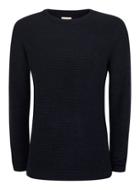 Topman Mens Blue Selected Homme Navy Waffle Textured Sweater