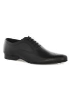Topman Mens Black Leather Embossed Oxford Shoes