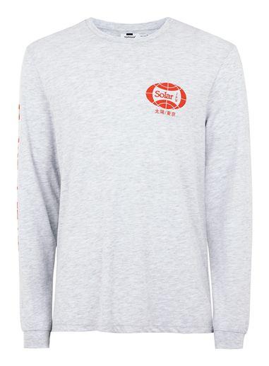 Topman Mens Grey Gray Solar Print T-shirt