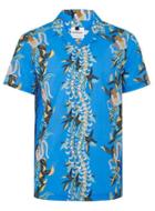 Topman Mens Blue Floral Hawaiian Print Shirt