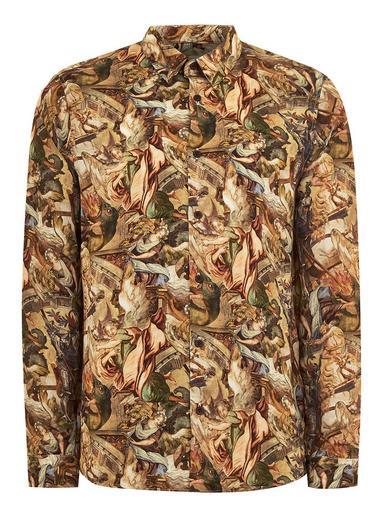 Topman Mens Multi Dragon Long Sleeve Shirt