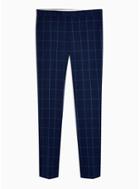 Topman Mens Blue Navy Super Skinny Fit Windowpane Check Suit Trousers