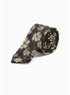 Topman Mens Gold And Black Floral Tie