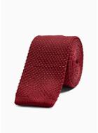 Topman Mens Red Burgundy Plain Knitted Tie