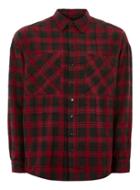 Topman Mens Red And Black Tufted Shirt