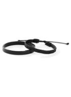 Topman Mens Black Leather Cord And Clean Bangle Pack*