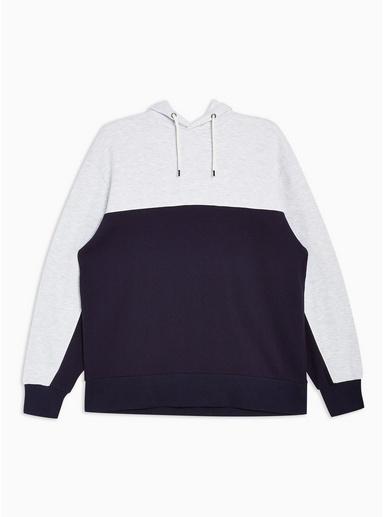 Topman Mens Multi Navy Panel Hoodie