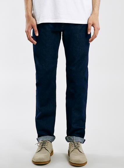 Topman Mens Blue Ltd Indigo Slim Tapered Jeans