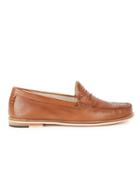 Topman Mens Brown Tan Leather Weave Loafers