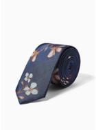 Topman Mens Navy Large Floral Print Tie
