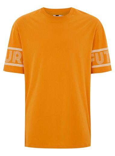 Topman Mens Orange 'future' Print T-shirt