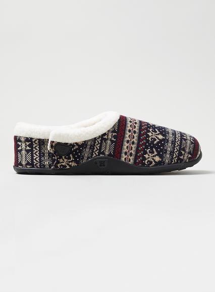 Topman Mens Brown Homeys Festive Pattern Slippers