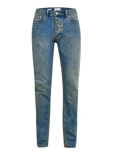Topman Mens Blue Light Wash Stretch Slim Jeans