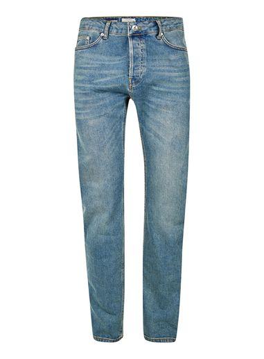 Topman Mens Mid Wash Blue Standard Fit Jeans